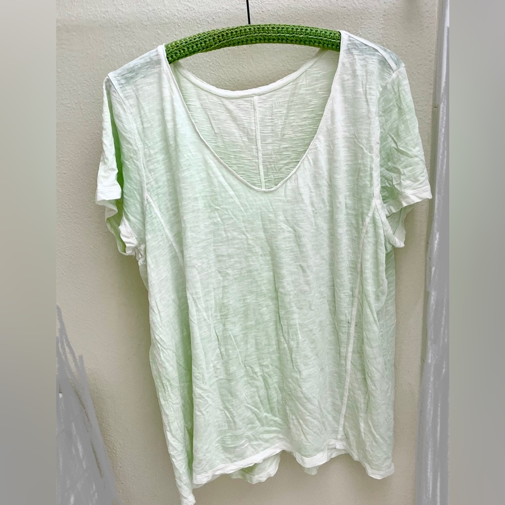 J JILL sun bleached slub tee, light green, XL